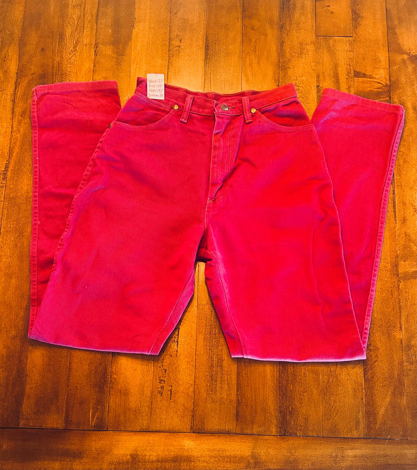 Rose Pink Wrangler Jeans Size 27x34