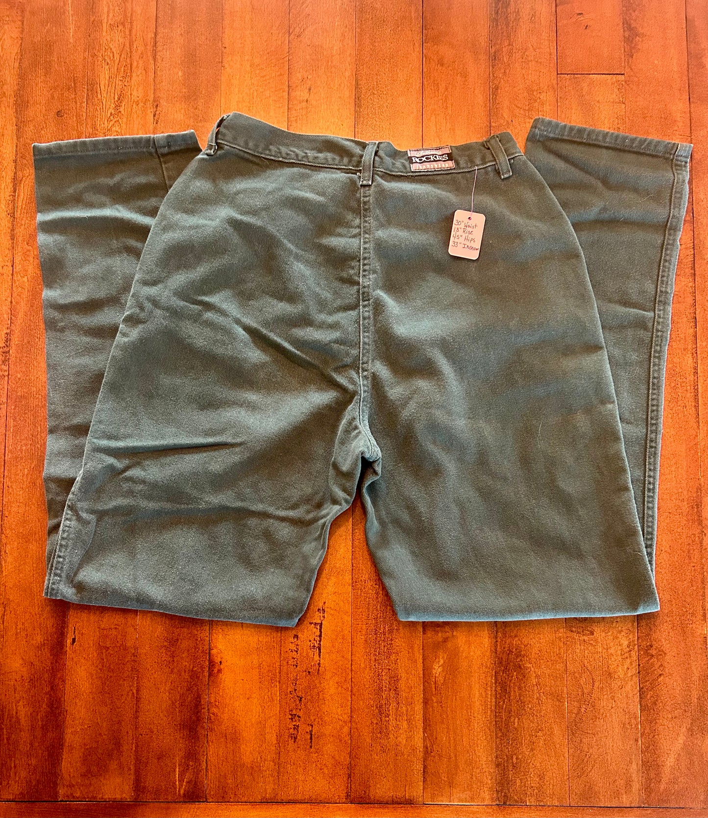 Rockies Bareback Hunter Green Jeans Size 30x33