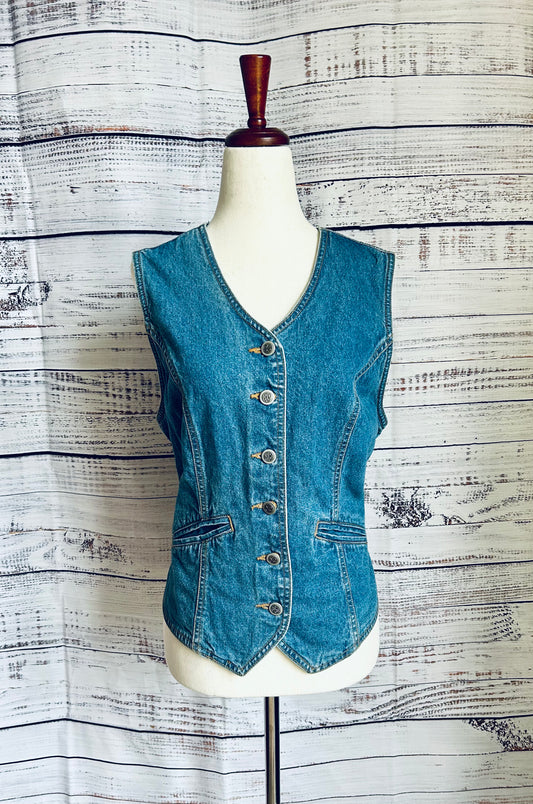 Vintage Billblass Jean Vest Size L