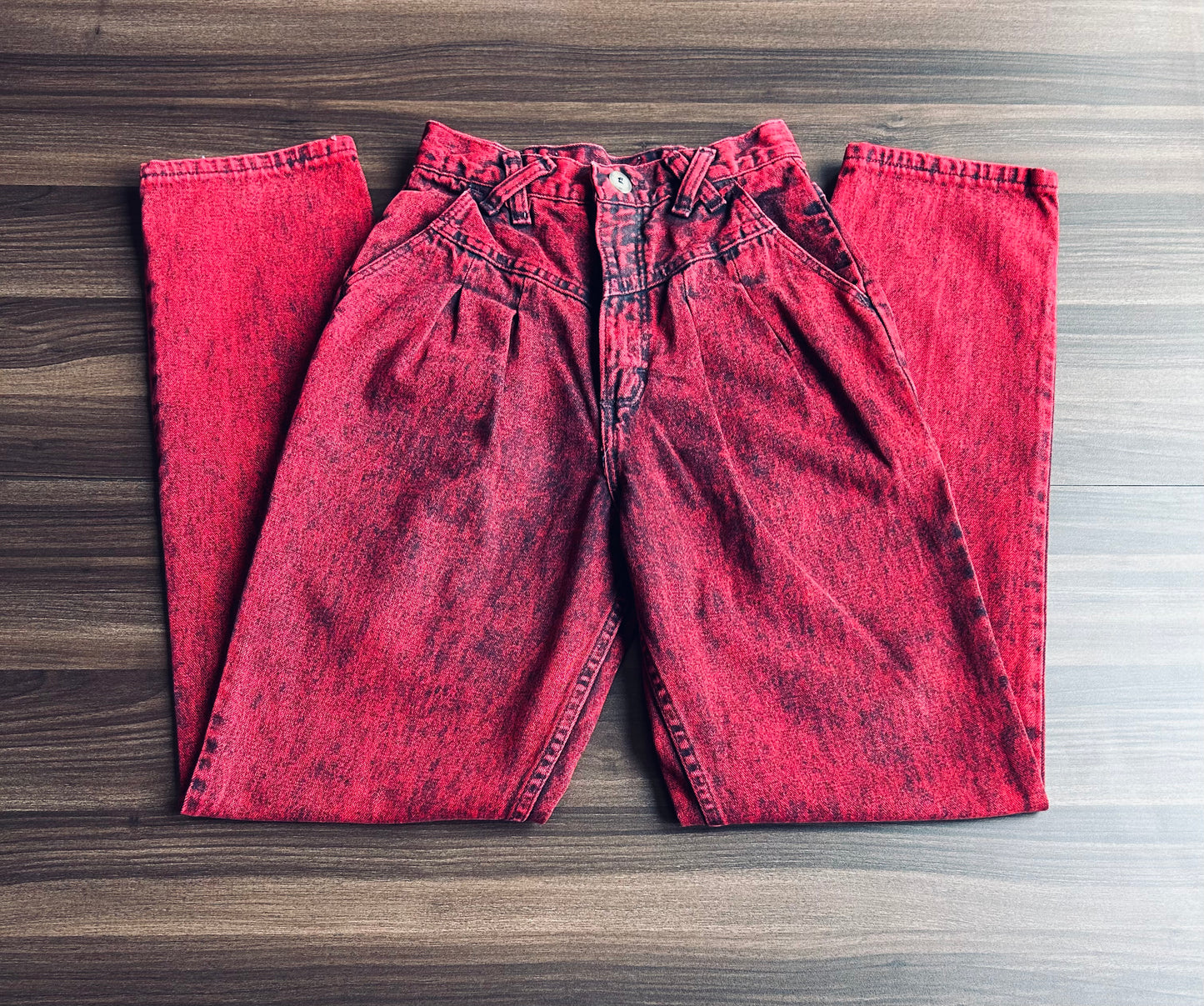 Wrangler Bareback Red Acid Wash Jeans Size 24x31