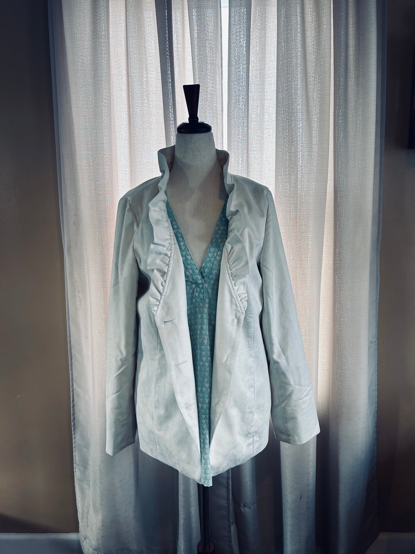 White Suede Jacket by Dennis Basso Size S